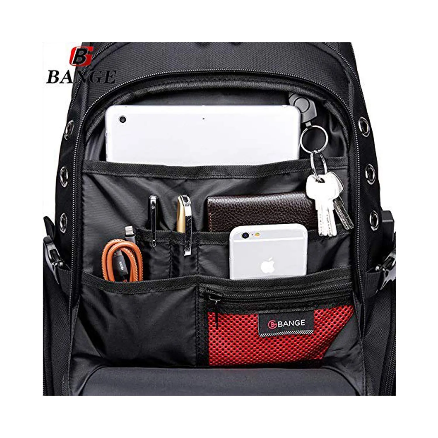 THE CLOWNFISH Bange Avenger Polyester 40 Litre Black Outdoor Travel Laptop Backpack for 15.6 inch Laptop Backpack