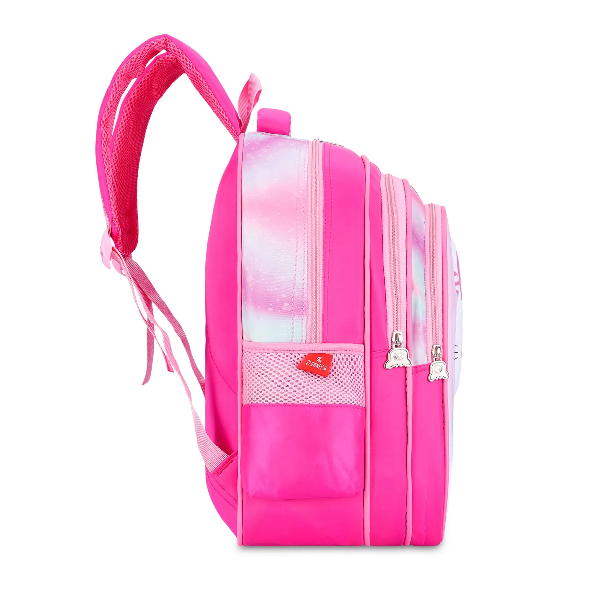 THE CLOWNFISH KidVenture Series Polyester 23 Litres Kids Backpack School Bag Daypack Sack Picnic Bag for Tiny Tots Child Age 5-7 years (Mystic Pink)