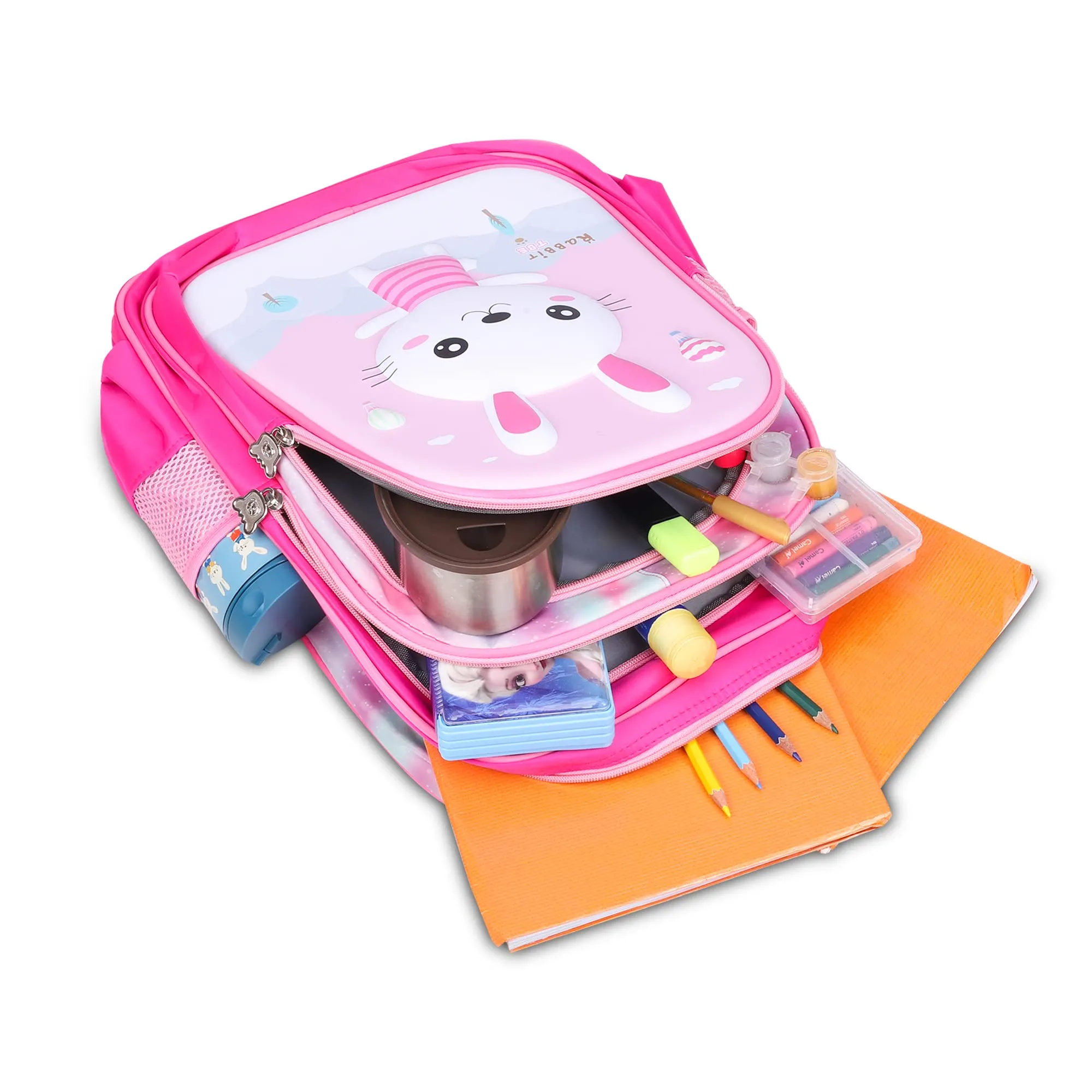 THE CLOWNFISH KidVenture Series Polyester 23 Litres Kids Backpack School Bag Daypack Sack Picnic Bag for Tiny Tots Child Age 5-7 years (Mystic Pink)