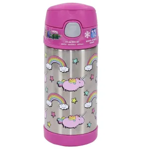 Thermos FUNTAINER 355 ml STAINLESS STEEL WATER BOTTLE WITH STRAW - CHUBBY UNICORN
