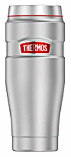 Travel Tumbler, Leak-Proof, Matte Steel, 16-oz.