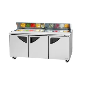 Turbo Air TST-72SD-N 72" 3 Door Standard Top Sandwich Prep Table