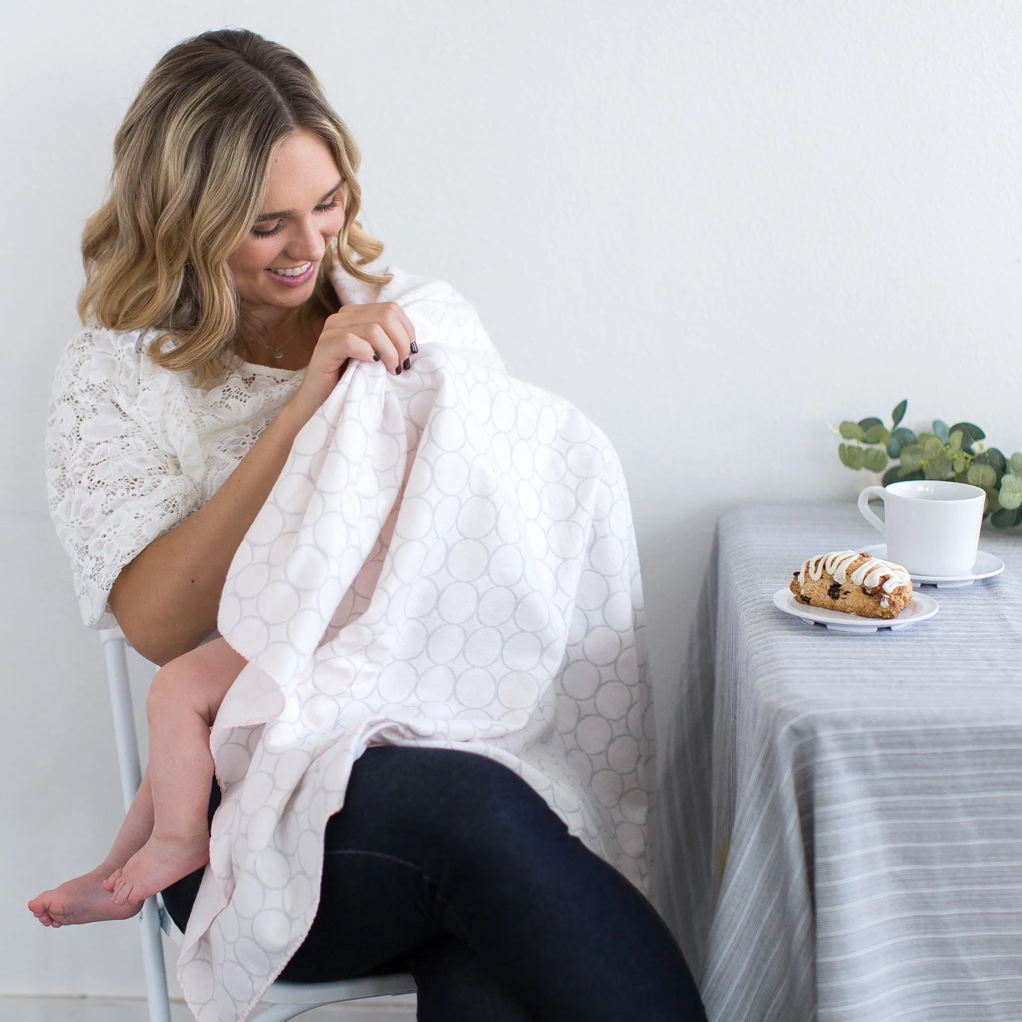 Ultimate Swaddle Blanket - Elephant & Chickies, Sterling   Pale Banana
