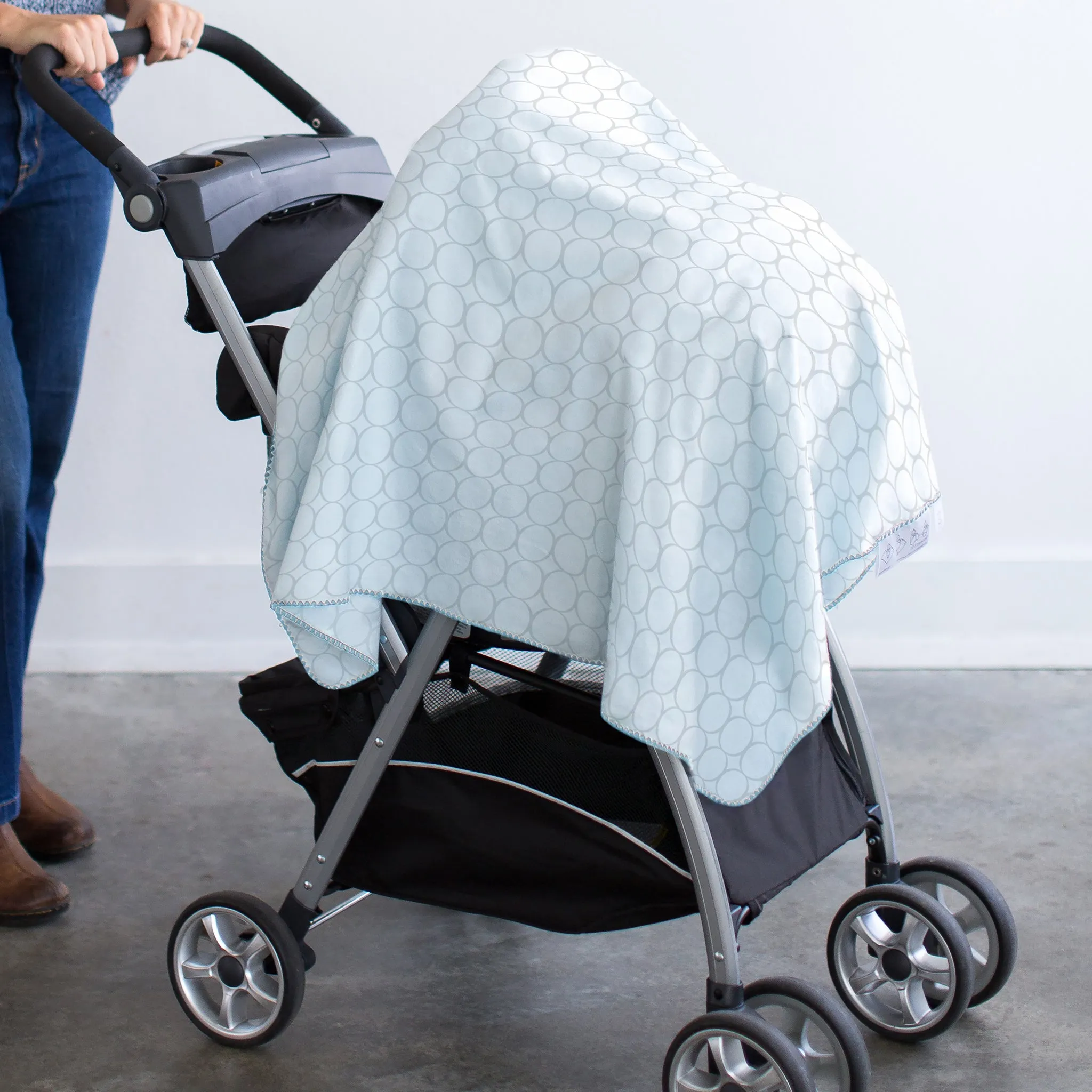 Ultimate Swaddle Blanket - Sterling Mod Circles, Sunwashed Blue