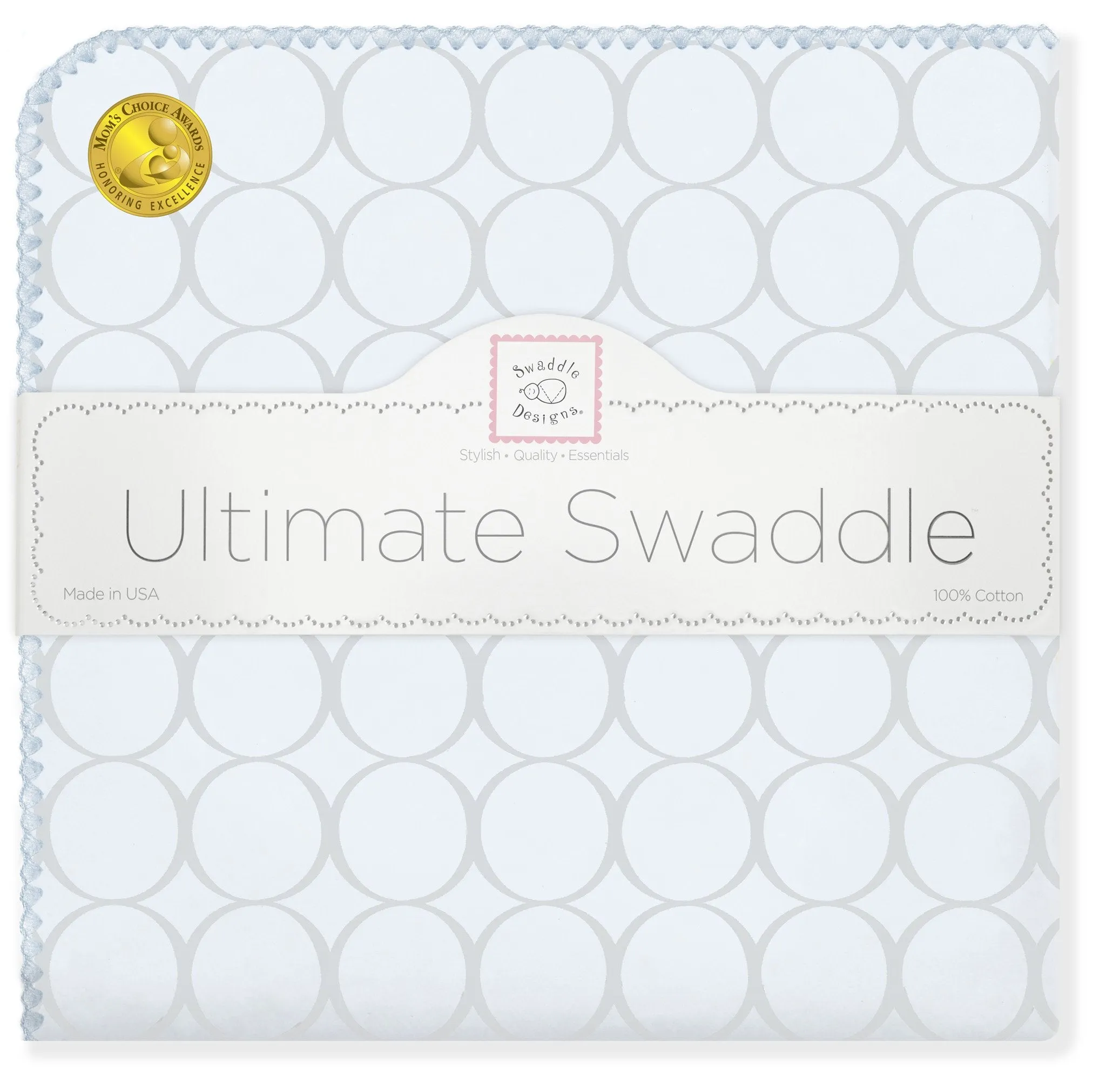 Ultimate Swaddle Blanket - Sterling Mod Circles, Sunwashed Blue