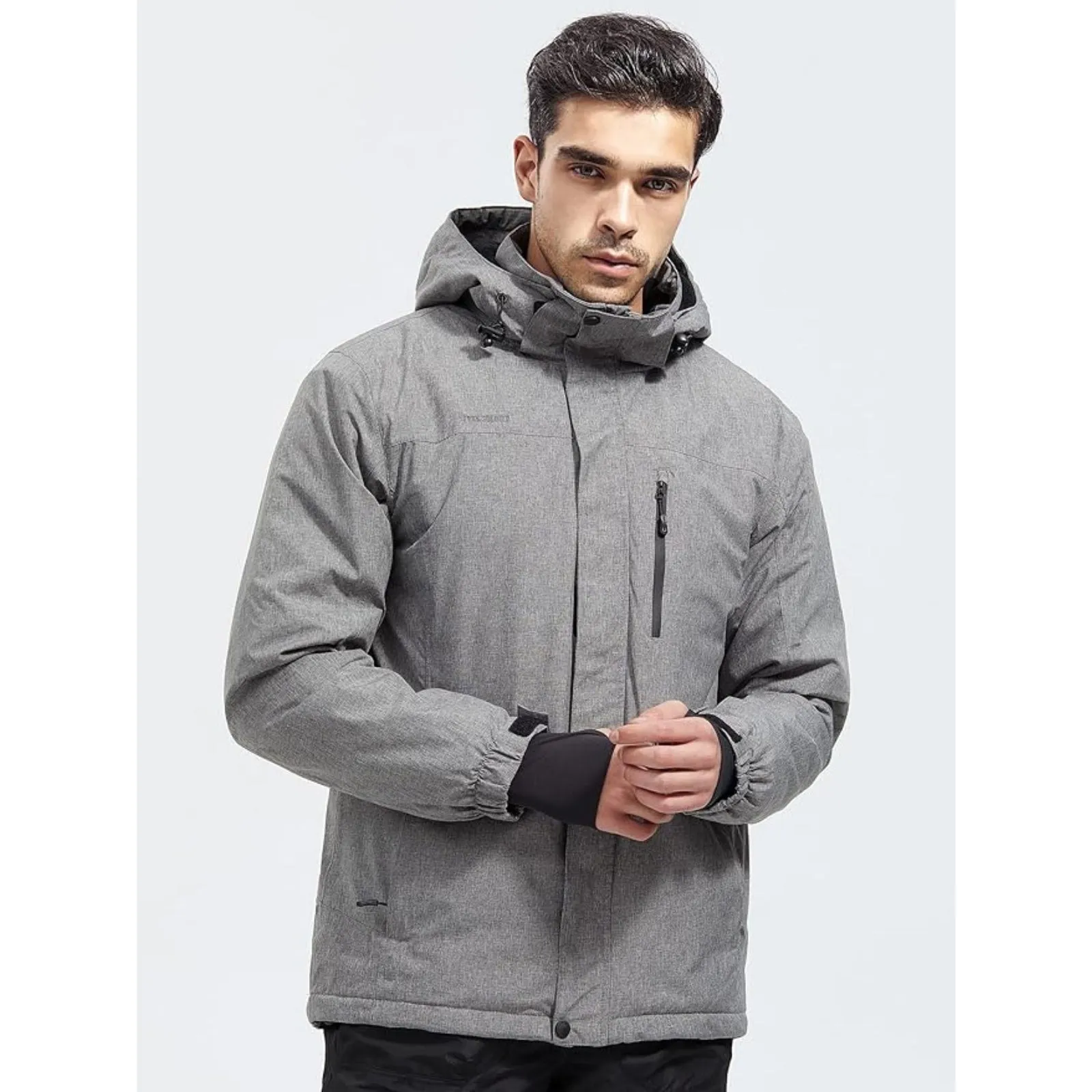 WHALE Men's Waterproof Fleece Lined Ski Jacket