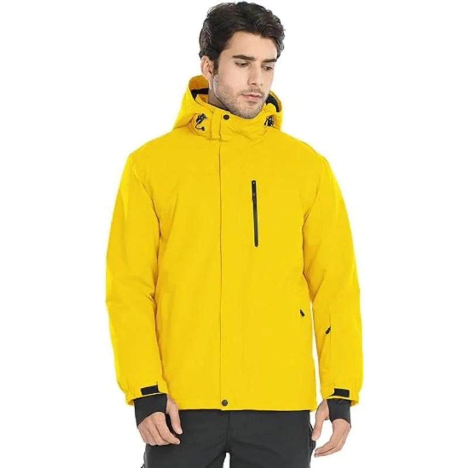 WHALE Men's Waterproof Fleece Lined Ski Jacket