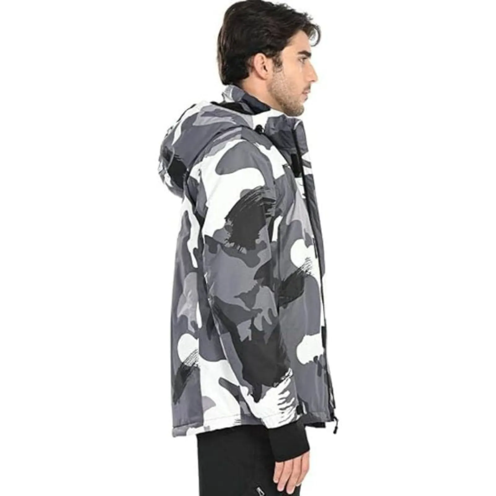 WHALE Men's Waterproof Fleece Lined Ski Jacket