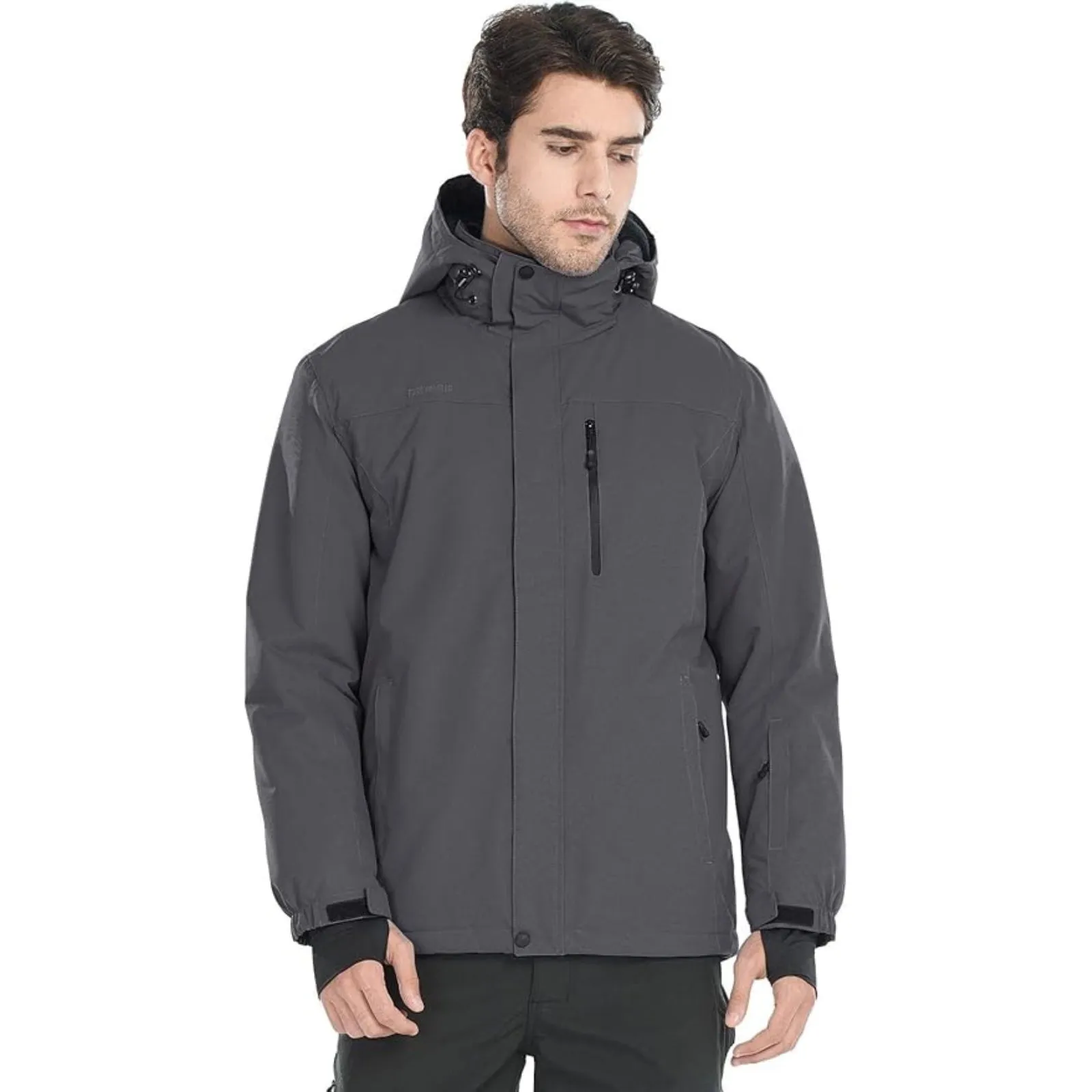 WHALE Men's Waterproof Fleece Lined Ski Jacket