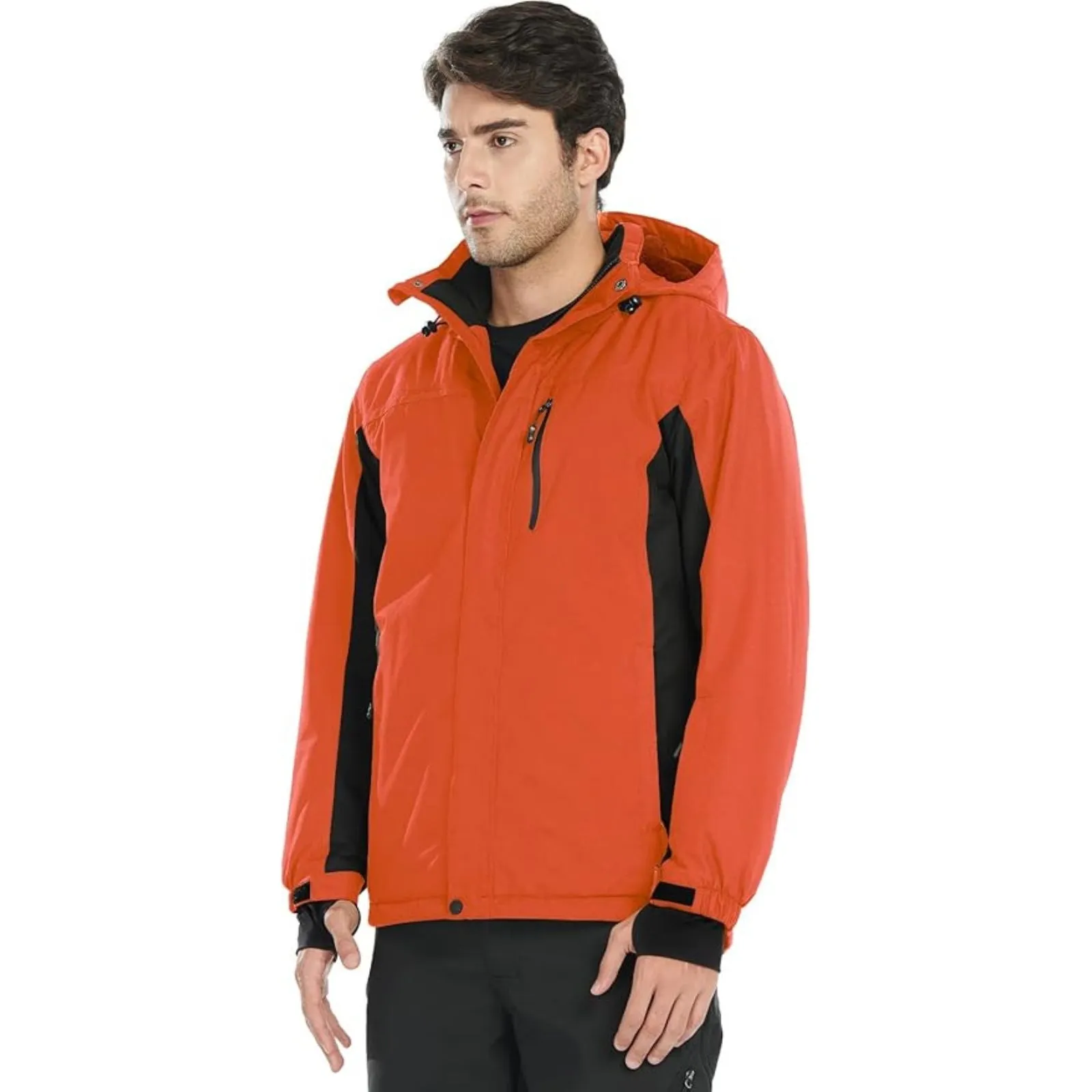 WHALE Men's Waterproof Fleece Lined Ski Jacket