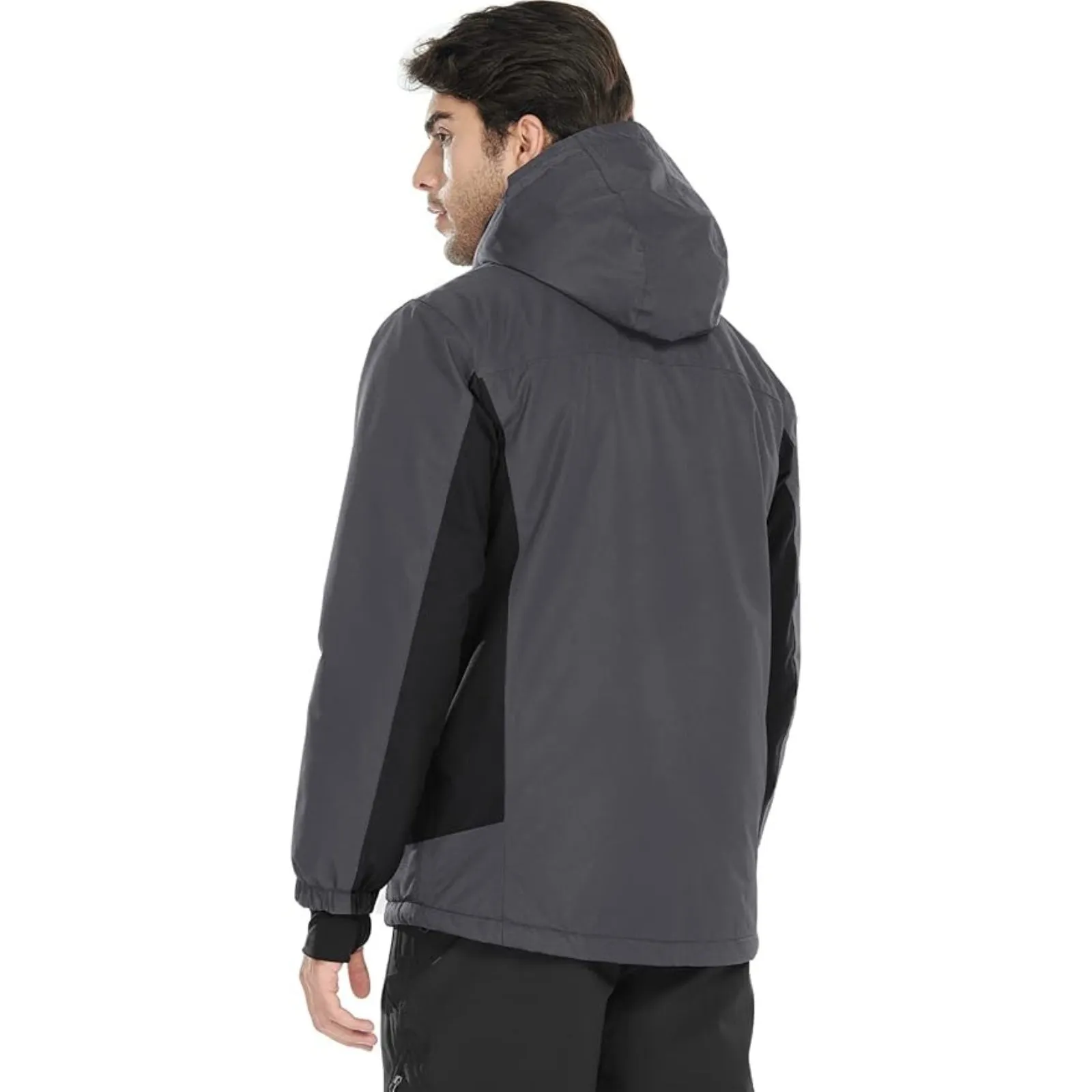 WHALE Men's Waterproof Fleece Lined Ski Jacket