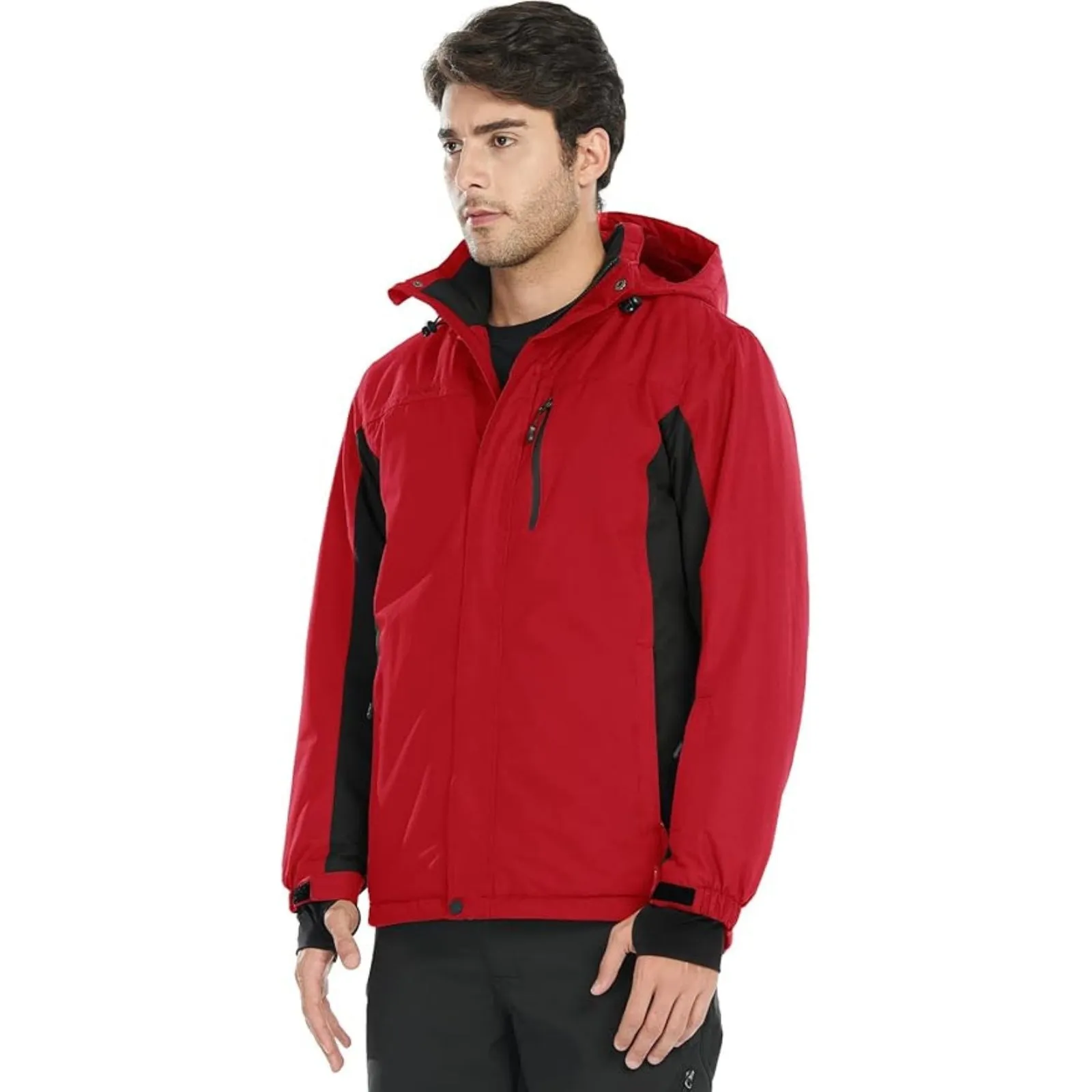 WHALE Men's Waterproof Fleece Lined Ski Jacket