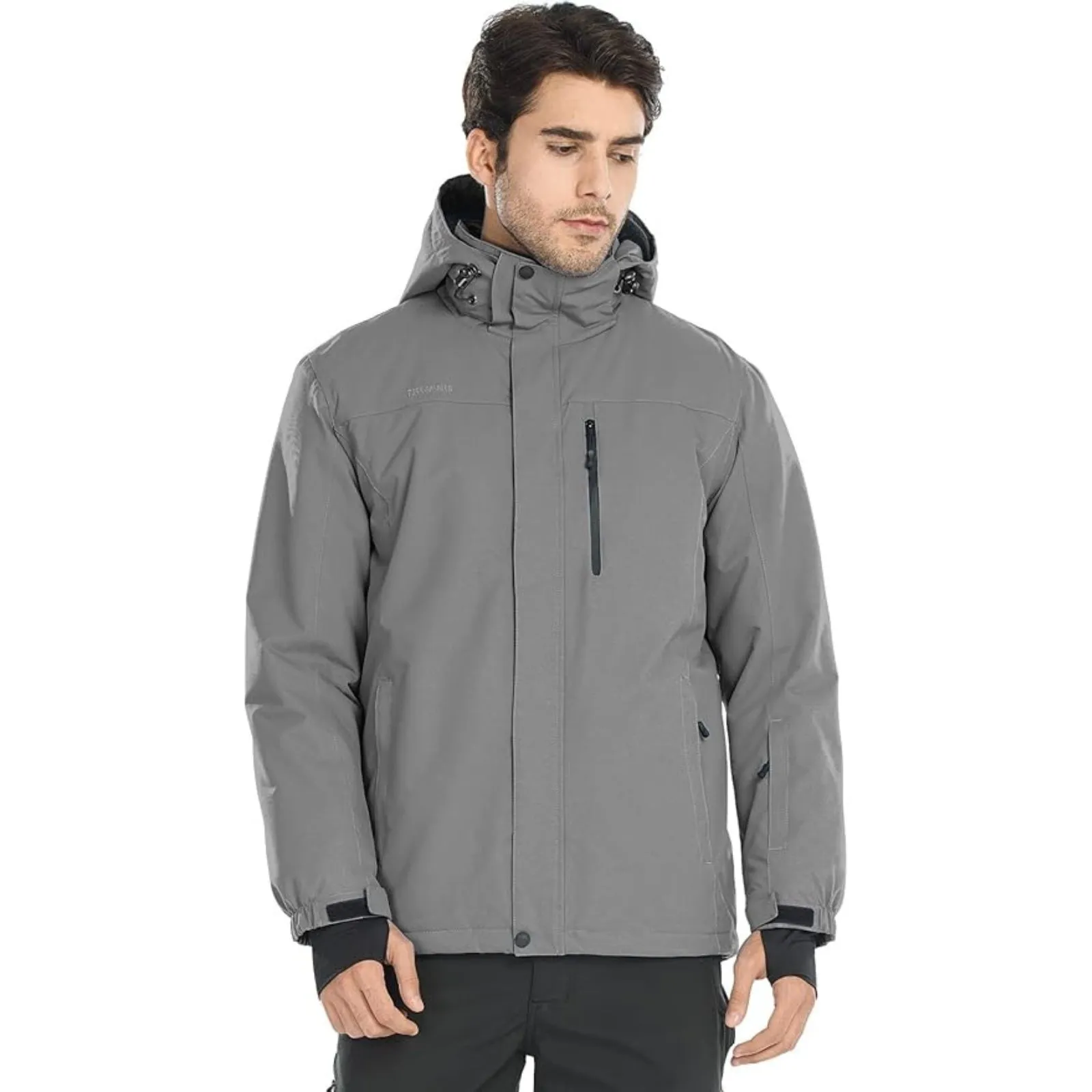 WHALE Men's Waterproof Fleece Lined Ski Jacket
