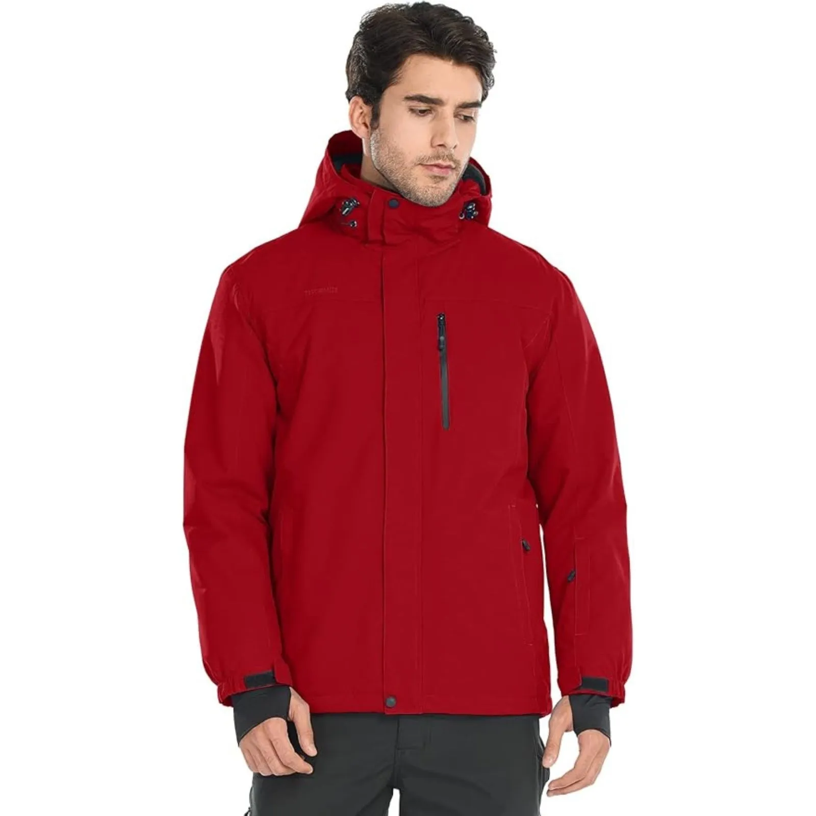WHALE Men's Waterproof Fleece Lined Ski Jacket