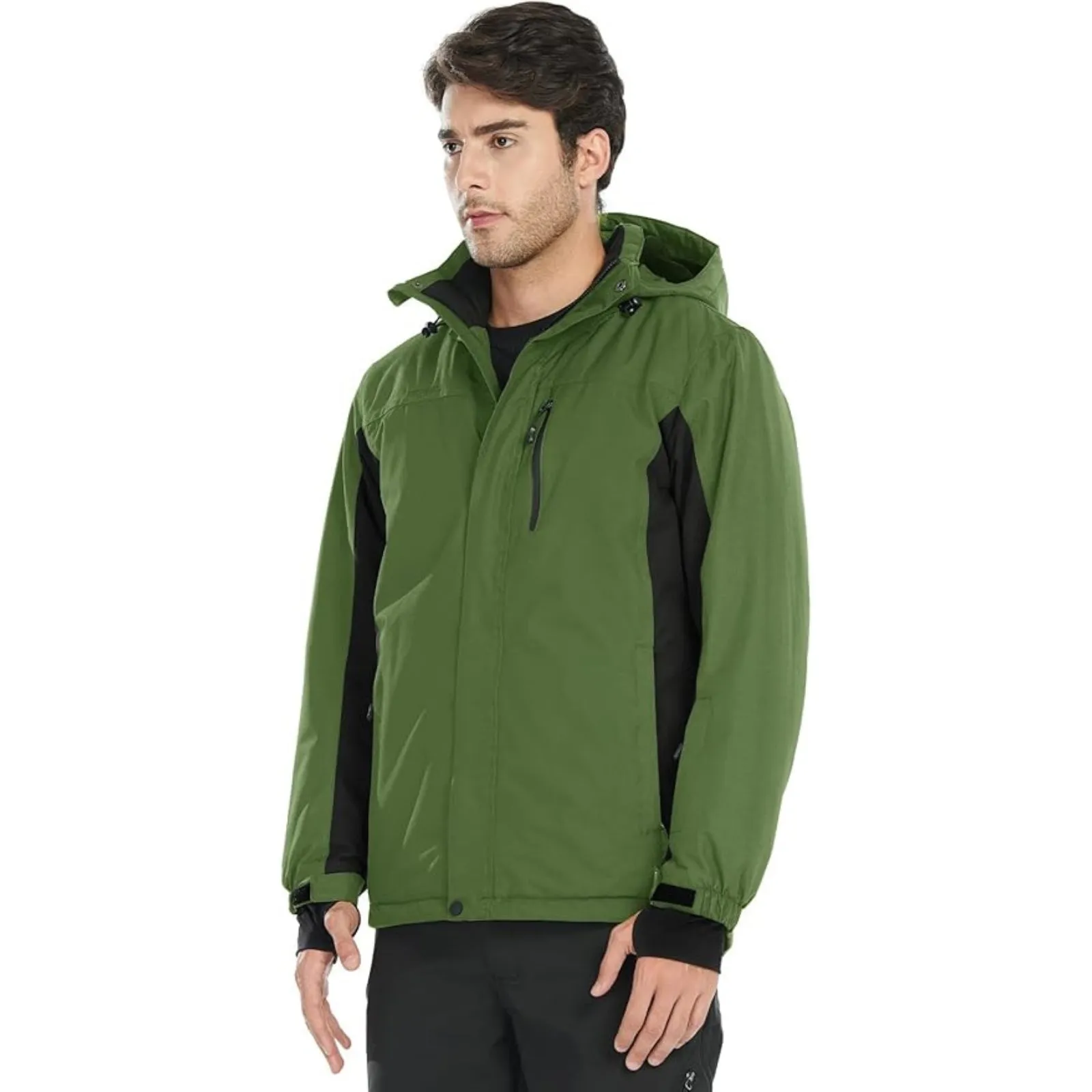 WHALE Men's Waterproof Fleece Lined Ski Jacket
