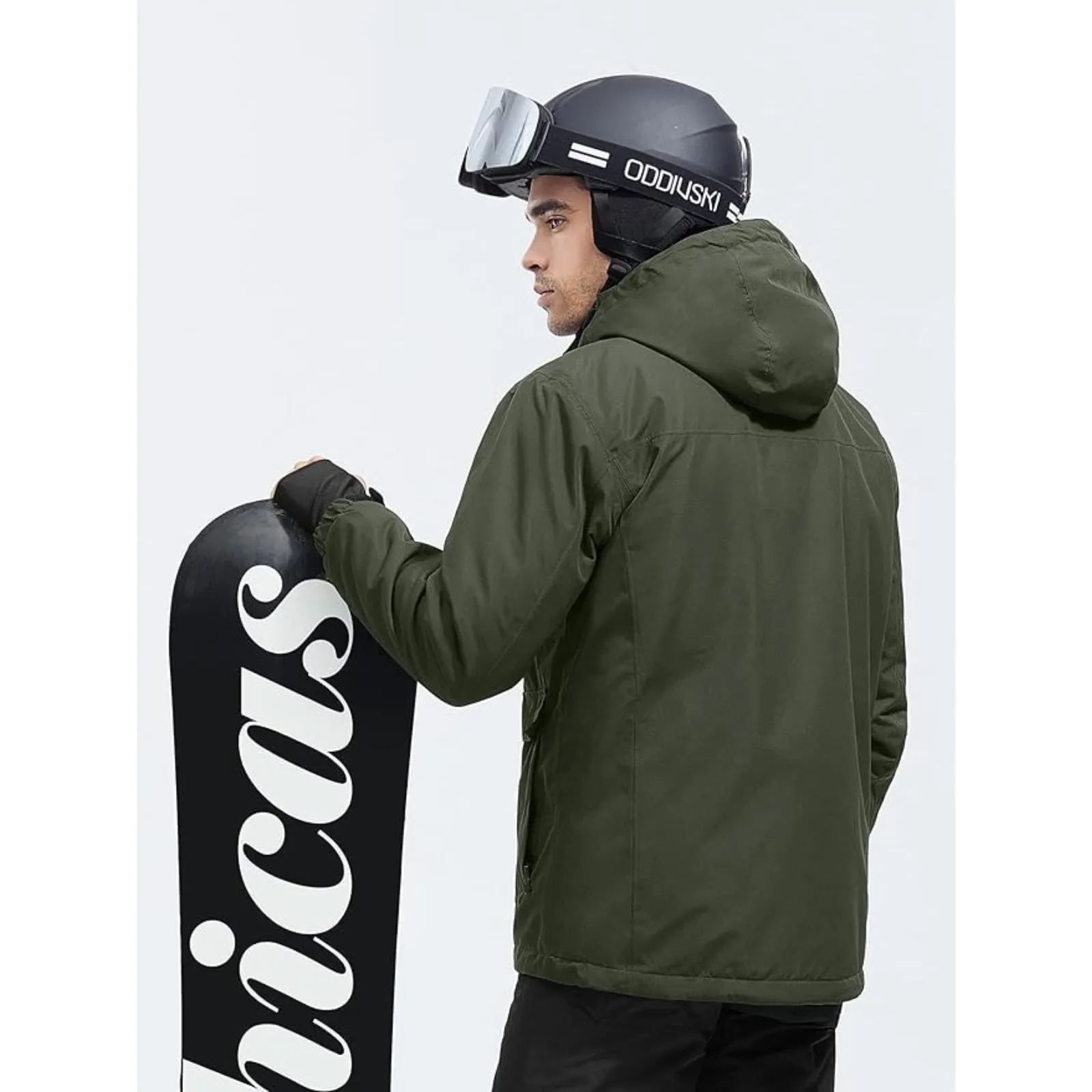 WHALE Men's Waterproof Fleece Lined Ski Jacket