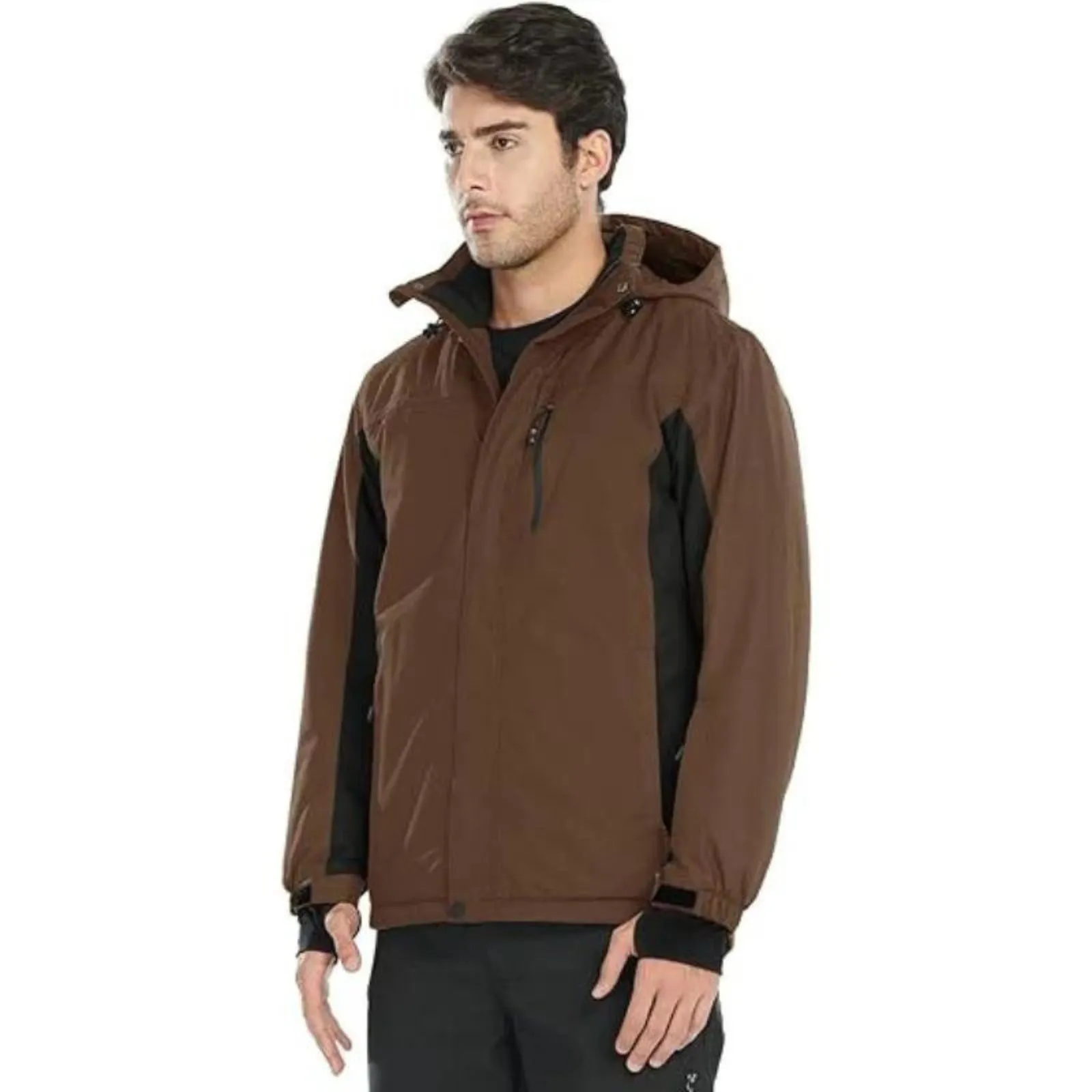 WHALE Men's Waterproof Fleece Lined Ski Jacket