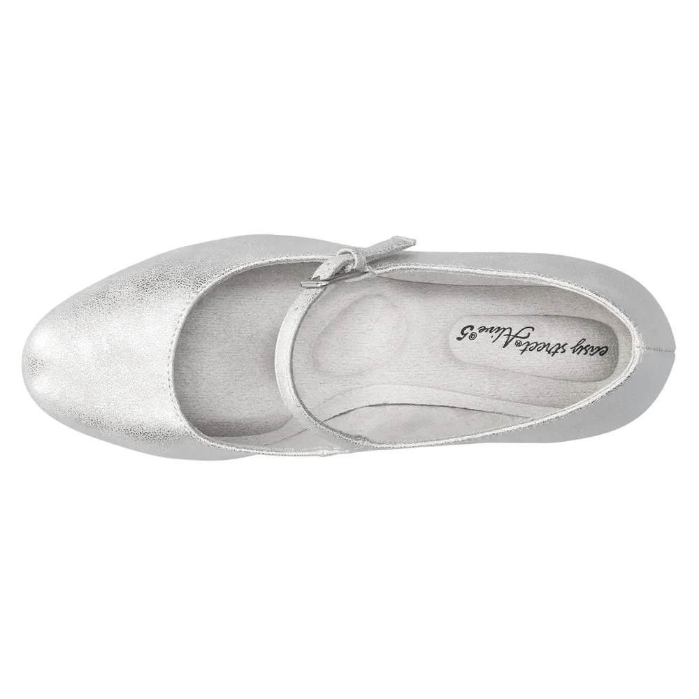 Zest Metallic Platform Mary Jane Round Toe Pumps